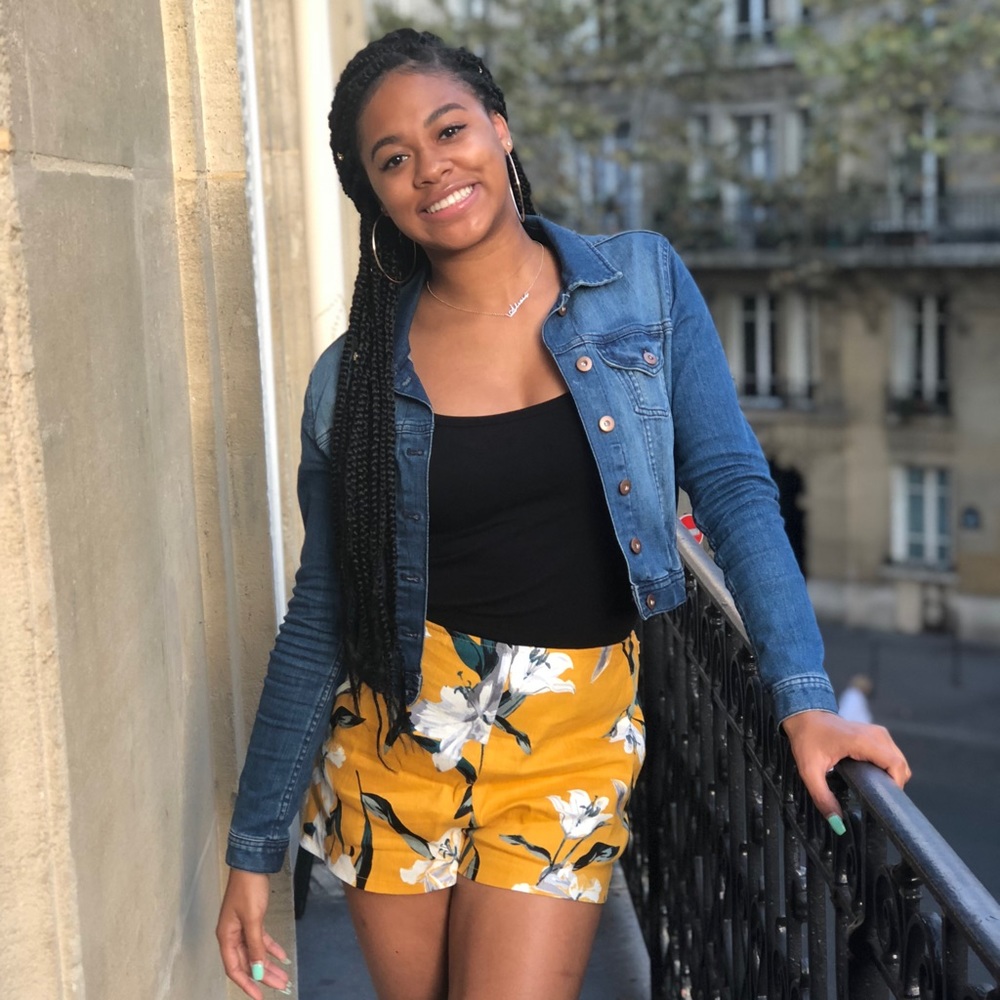 Yellow floral shorts